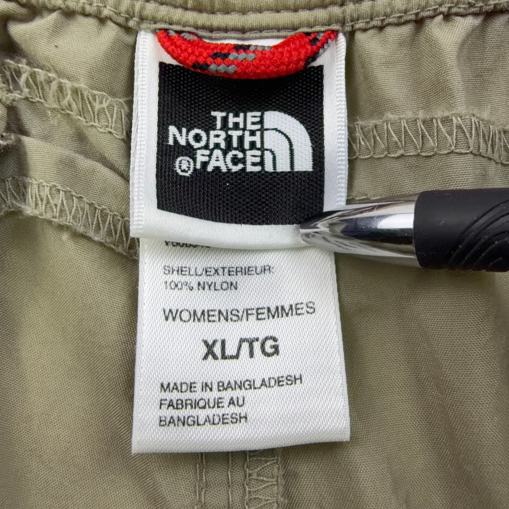 The North Face Stow Hiking Shorts Womens XL Khaki Green Nylon Outdoor Utility - Picture 2 of 12